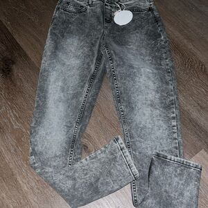 Justice black washed/ faded look denim jegging 14 NWT.